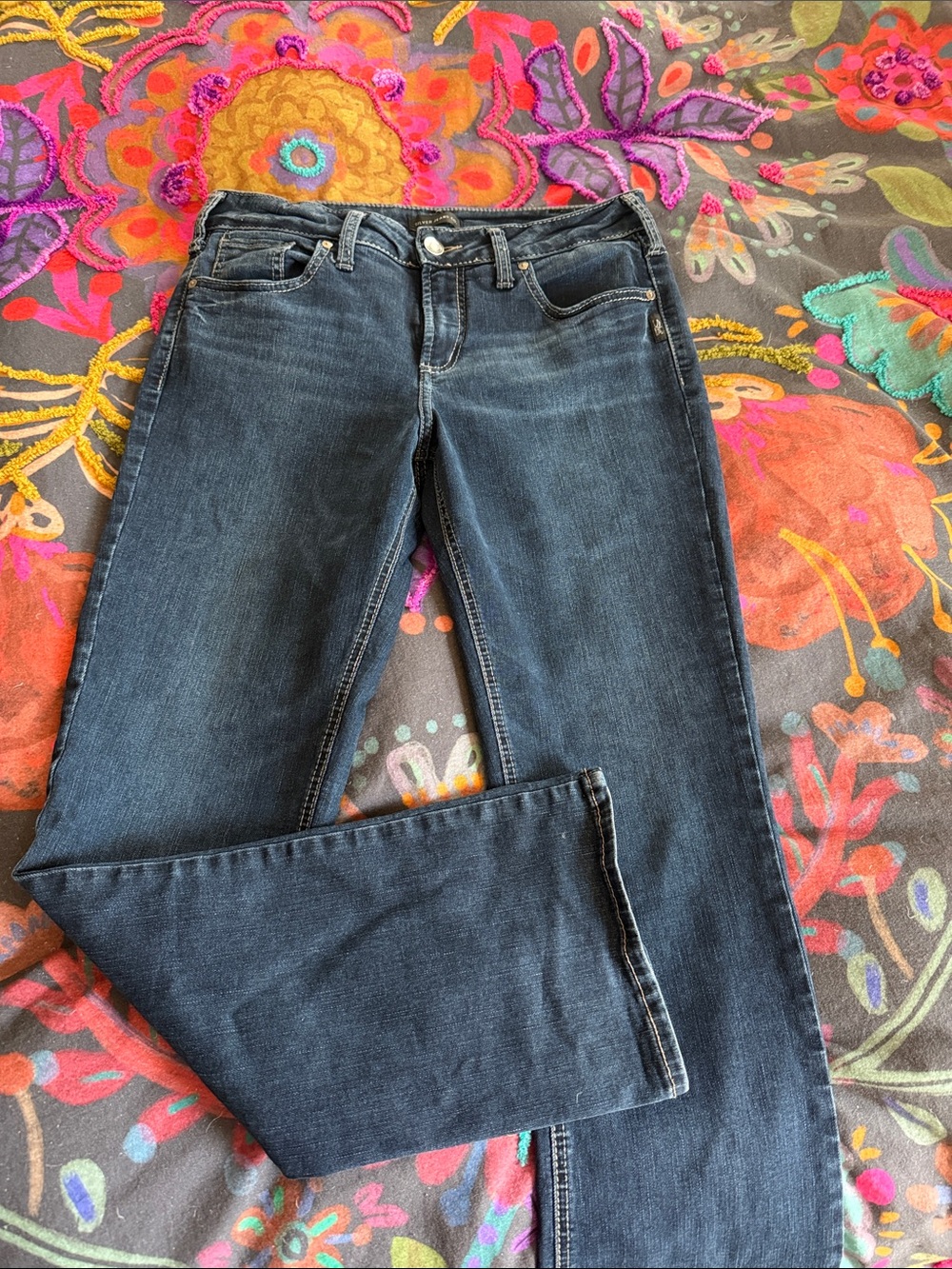 Silver Jeans Dark Blue Straight Leg Jeans